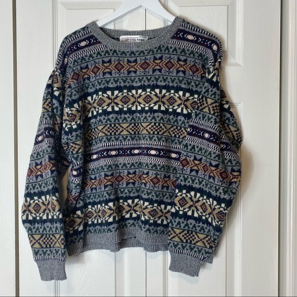 Vintage Other - Vintage Crystal-Kobe Grandpa Ugly Sweater